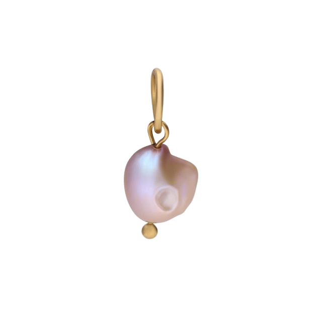 Stainless steel goldplated bedel met parel