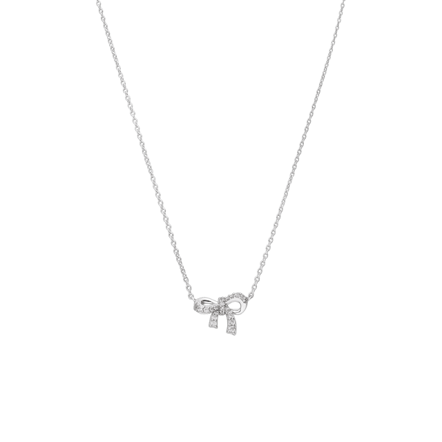 Zilveren ketting strik zirkonia