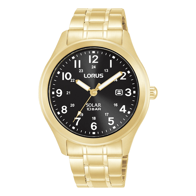 Lorus Solar Heren Horloge Goudkleurig RX388AX9