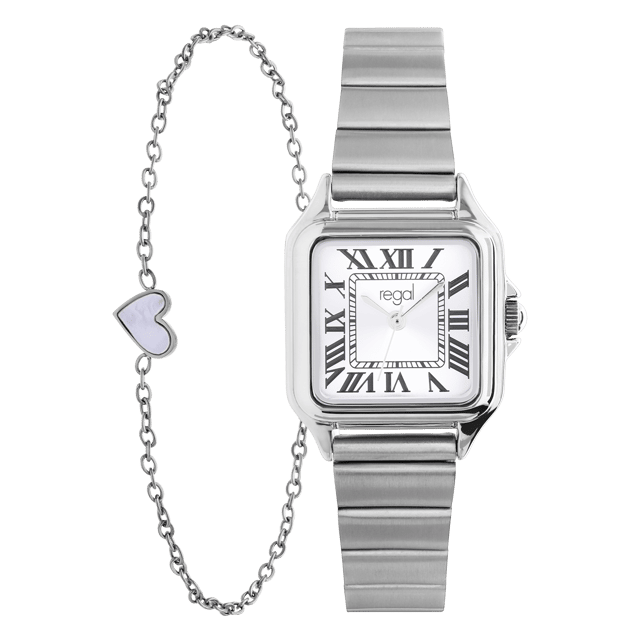 Regal stalen horloge met gratis armband
