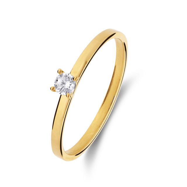 14 karaat geelgouden verlovingsring Amelia H240