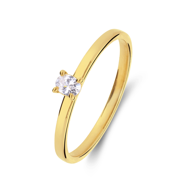 14 karaat geelgouden verlovingsring Julia H242