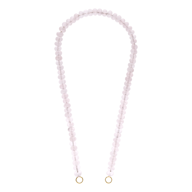 Stainless steel dames bedelketting rosequartz voor dames