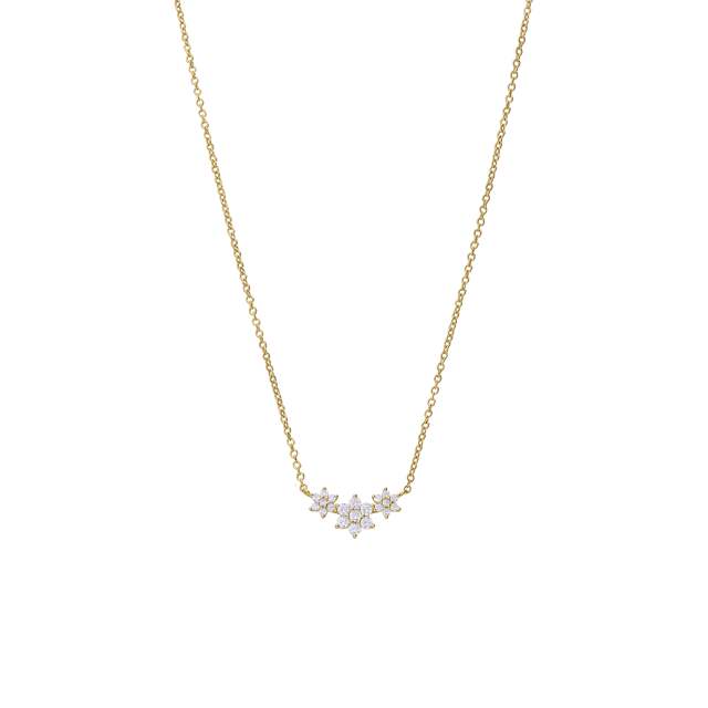 Zilveren goldplated damesketting met hanger met zirkonia voor dames
