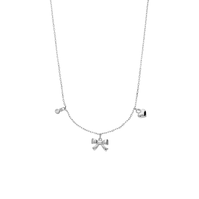 Zilveren ketting met strik