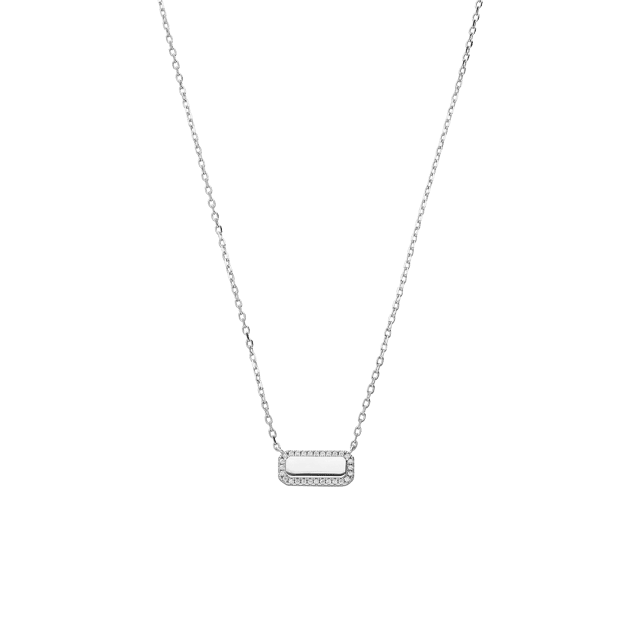 Zilveren ketting met hanger met zirkonia voor dames