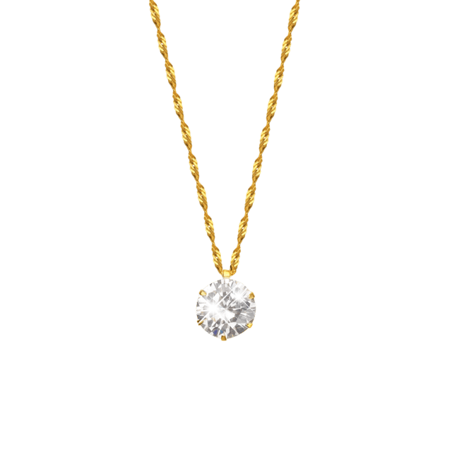 14 karaat gouden ketting met hanger zirkonia voor dames