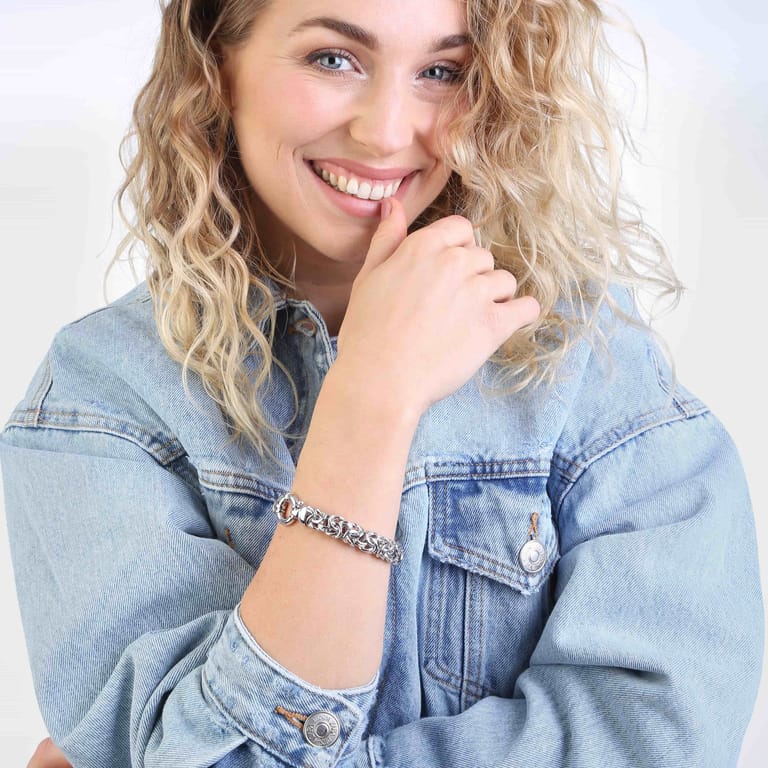 Gerecycleerd zilveren armband koningsschakel