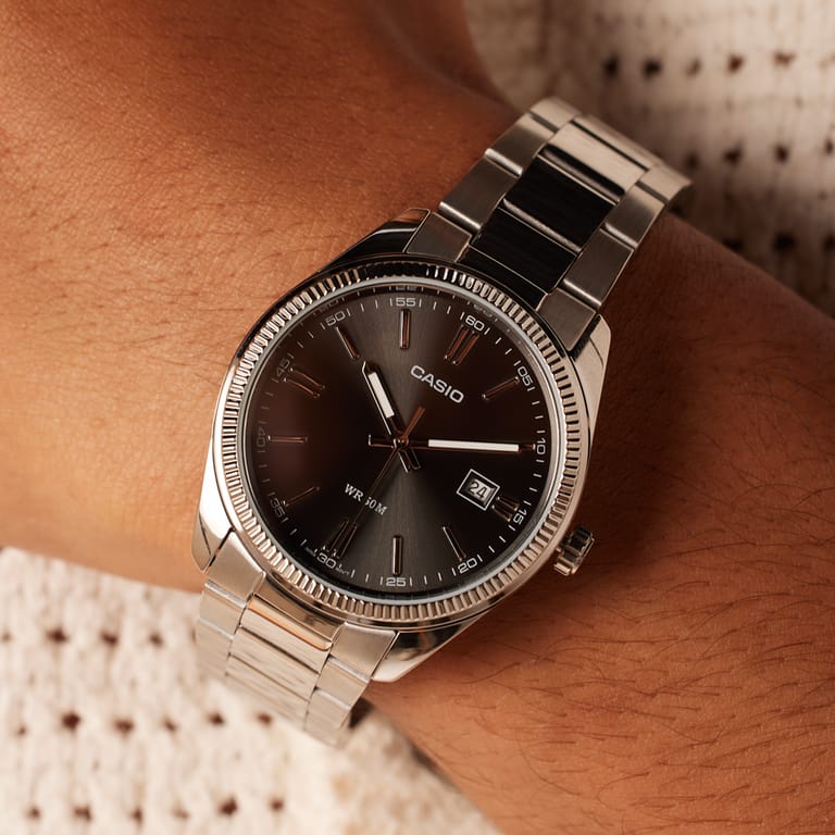 Casio Armbanduhr für Herren, silberfarben, MTP-1302D-1AVEF
