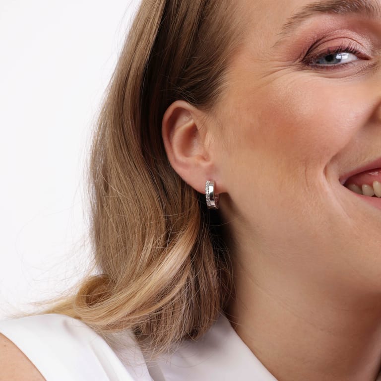 Zilveren oorknoppen met zirkonia voor dames