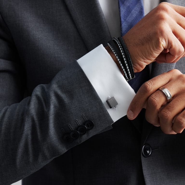 Gerecycleerd stainless steel herenring mat/glans