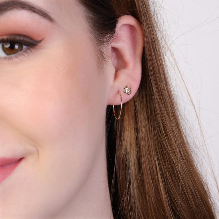 14 karaat geelgouden oorringen 18mm voor dames