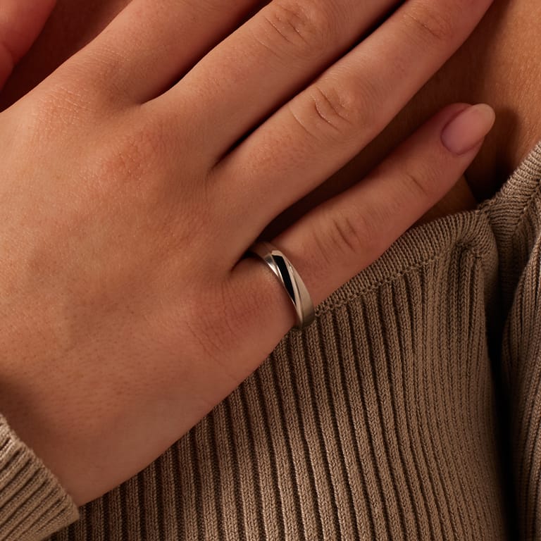 Gerecycleerd stainless steel vriendschapsring sydney dames