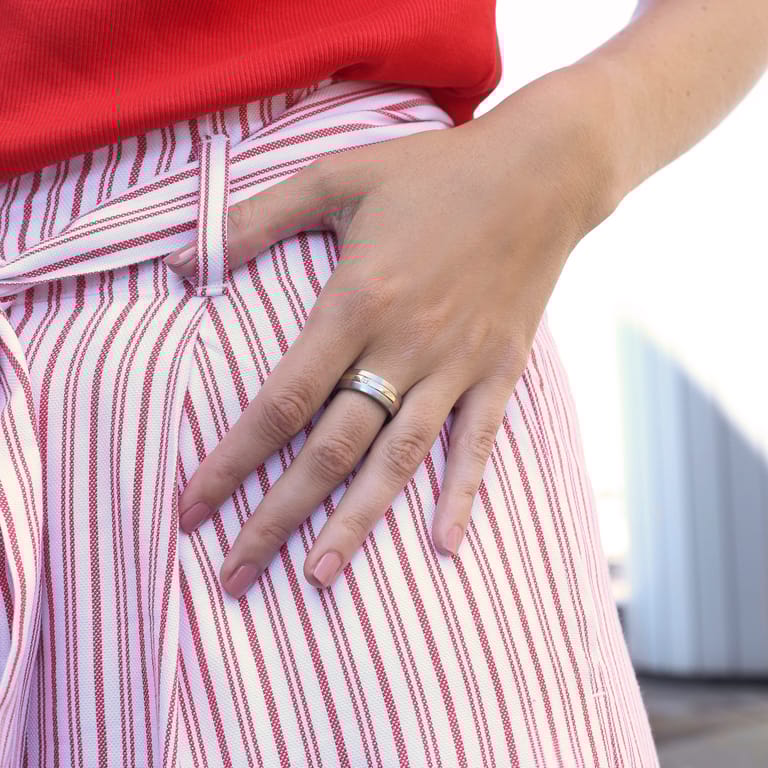 Gerecycleerd stainless steel vriendschapsring seville dames