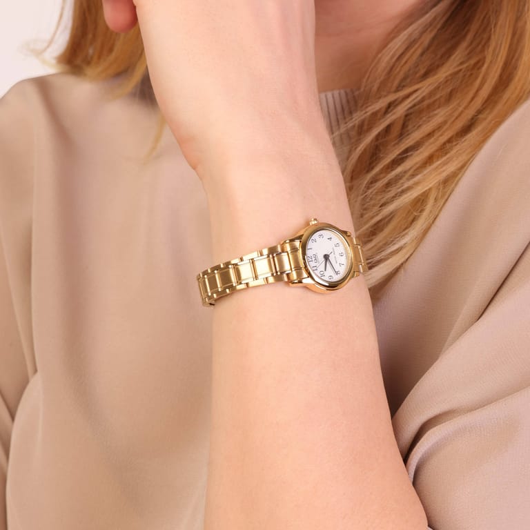 Q & Q Dames Horloge Goudkleurig Q589J004Y