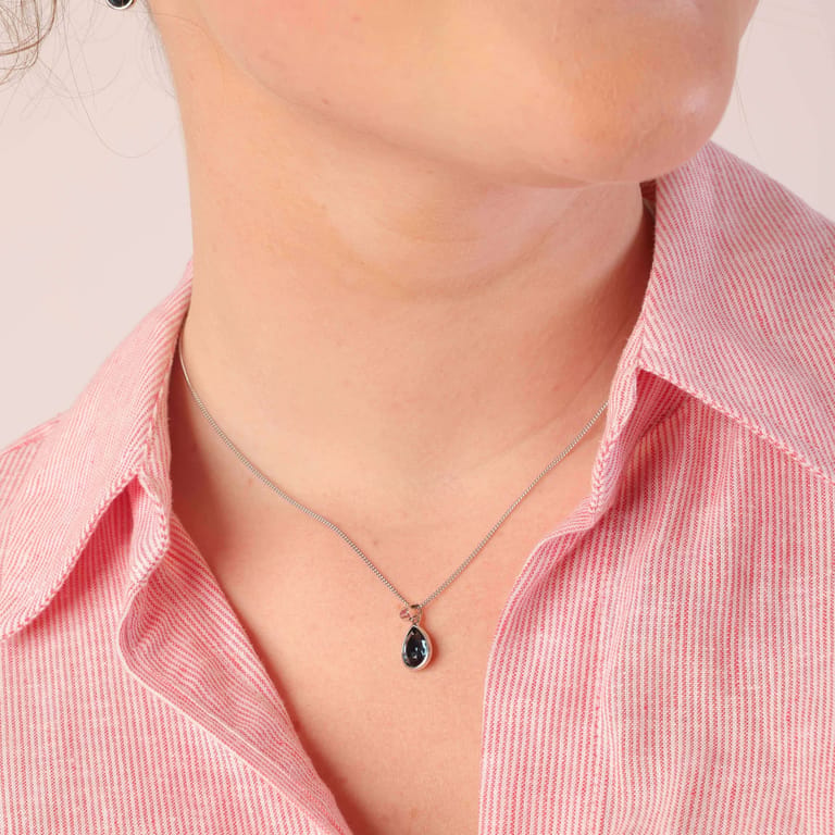 Zilveren ketting met hanger met Swarovski kristal voor dames