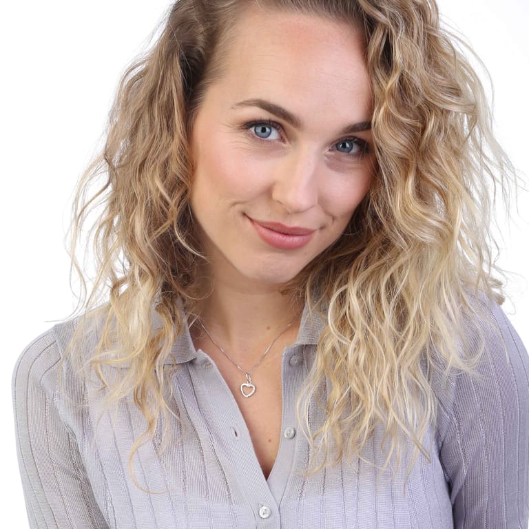 Zilveren ketting hart zirkonia voor dames