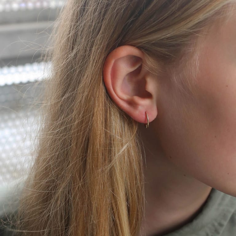 Kinderohrringe, 585 Gold, Marienkäfer, 12 mm