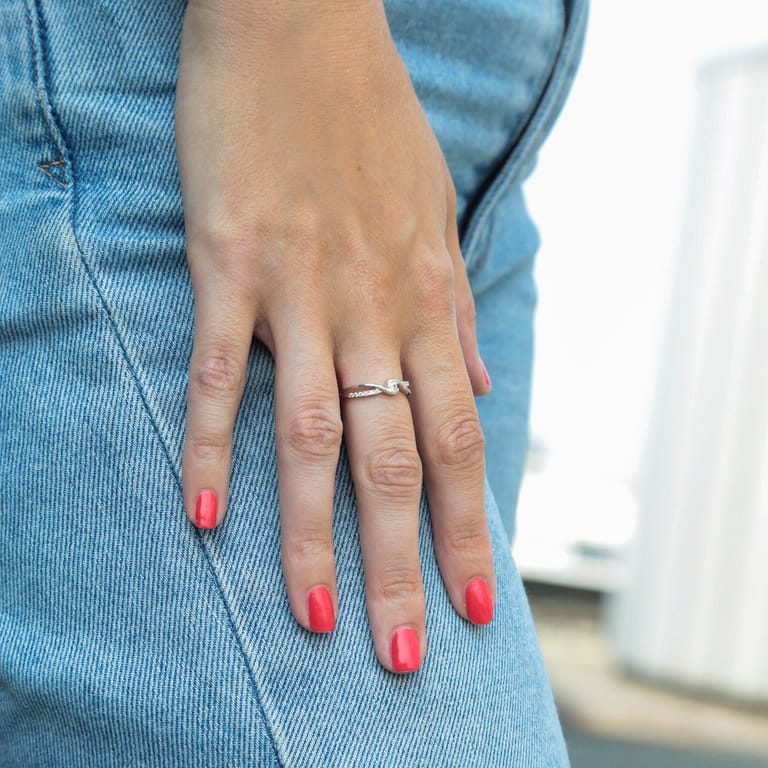 Zilveren ring fantasie met zirkonia