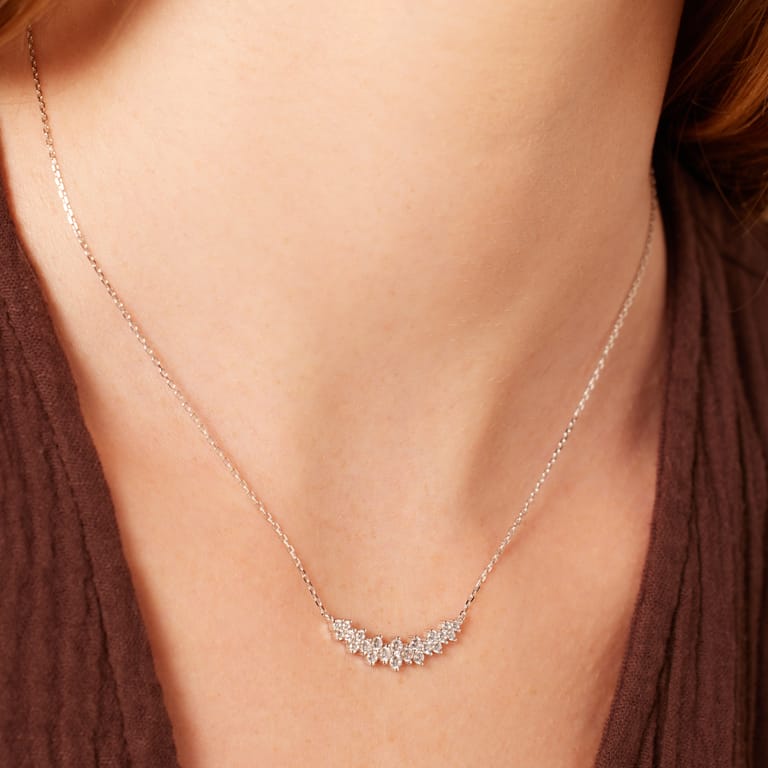 Zilveren ketting met zirkonia