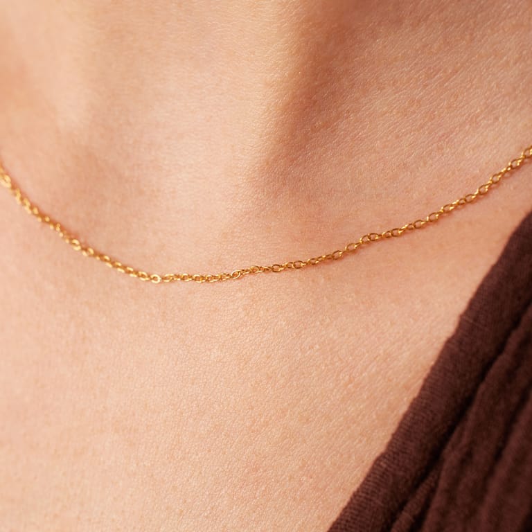 Zilveren goldplated ketting voor dames