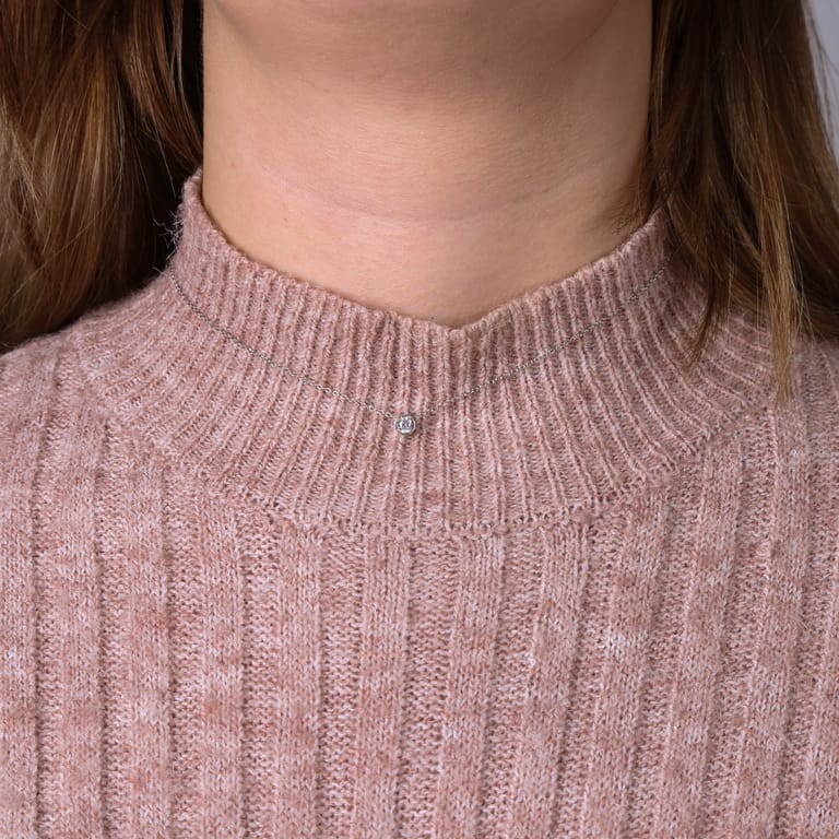 Zilveren hanger rond met zirkonia