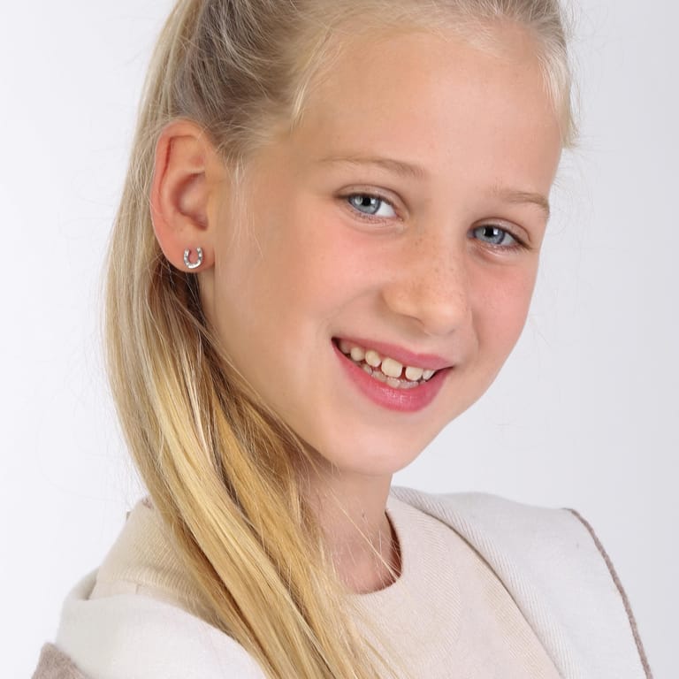 Zilveren kinderoorbellen hoefijzer