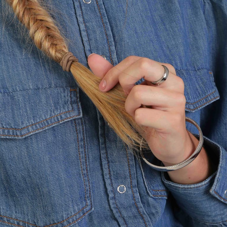 Gerecycled stalen ring met zirkonia