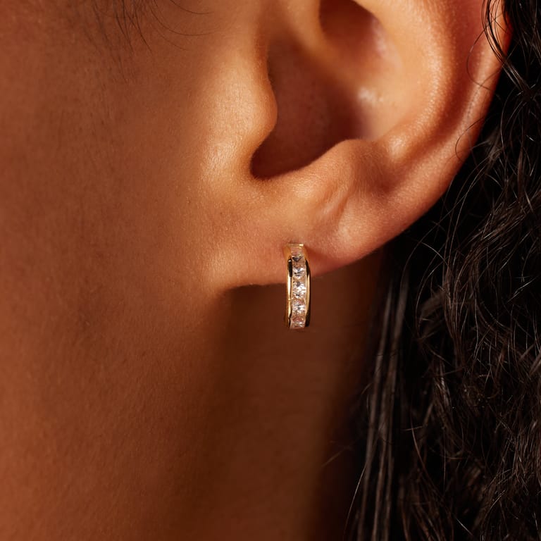 Ohrringe, 585 Gelbgold, mit Zirkonia