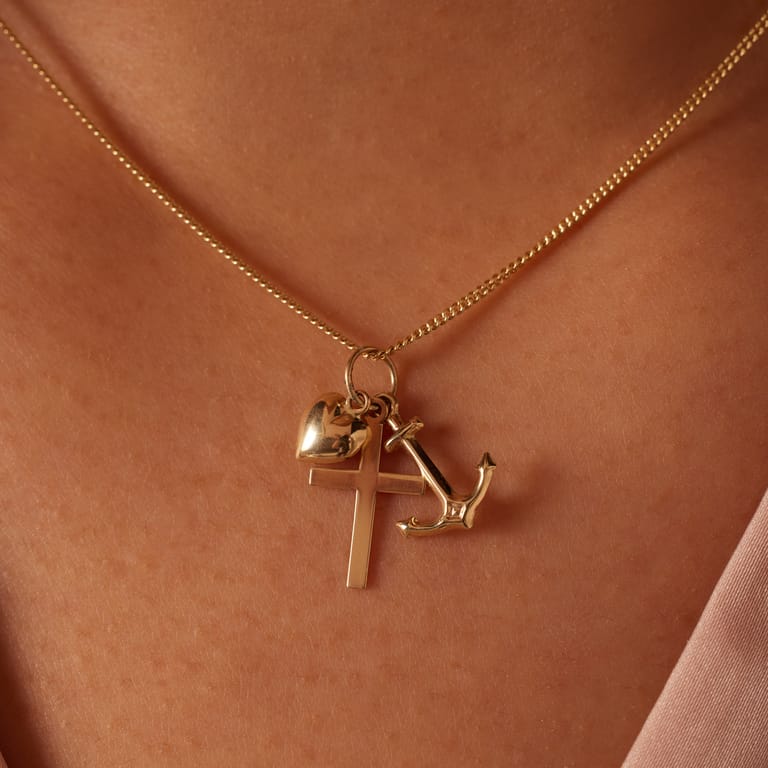 Anhänger, 585 Gelbgold, Glaube, Hoffnung, Liebe