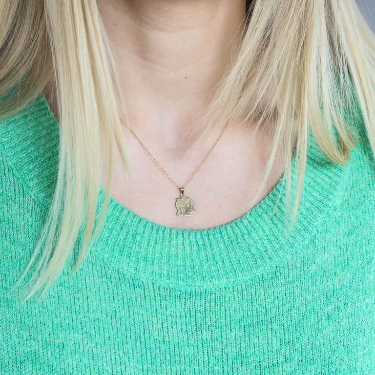 14 karaat geelgouden hanger meisjeskopje