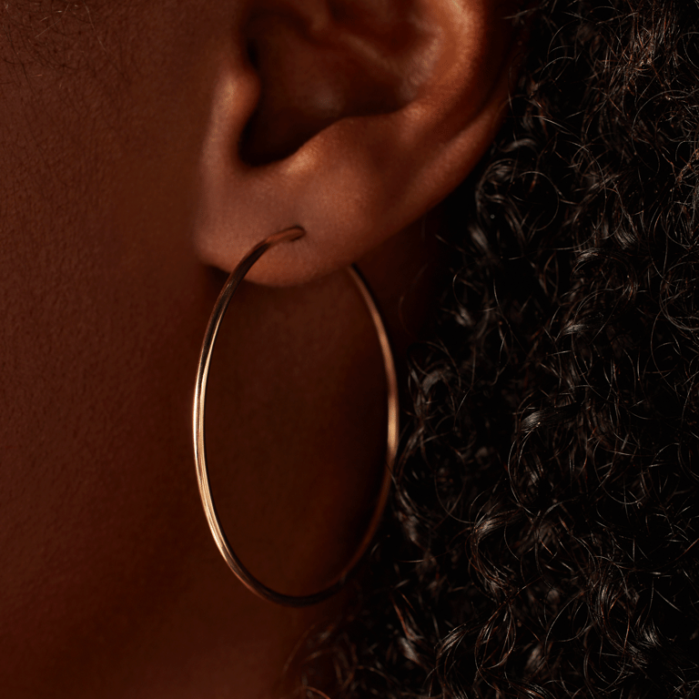 Ohrringe, 585 Gelbgold, 45 mm