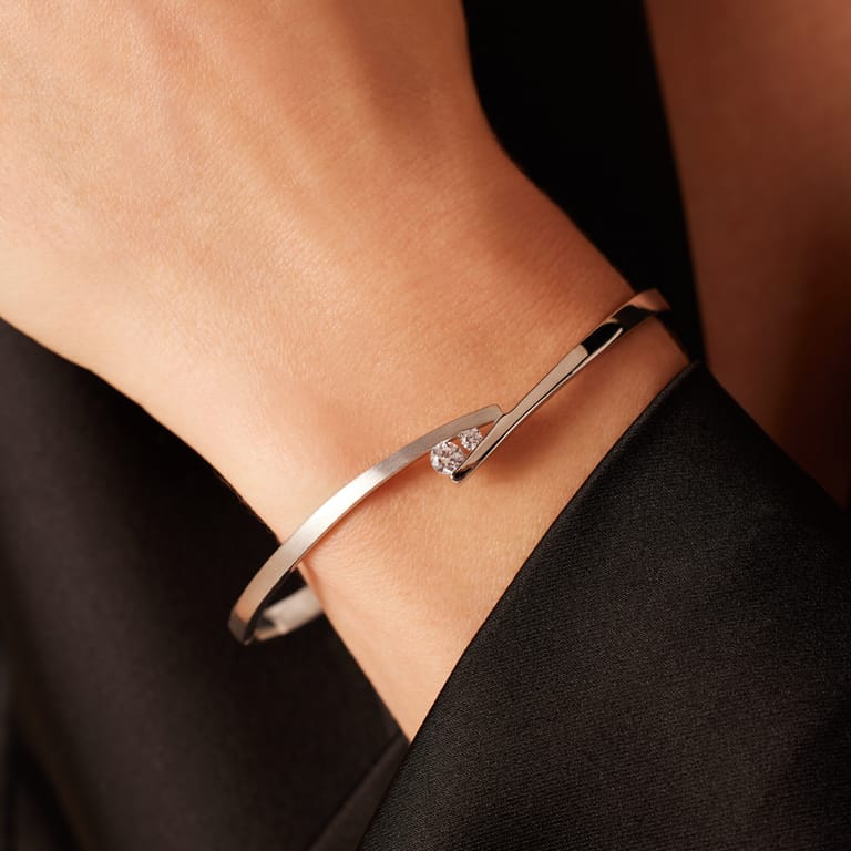 Zilveren armband mat/glans zirkonia