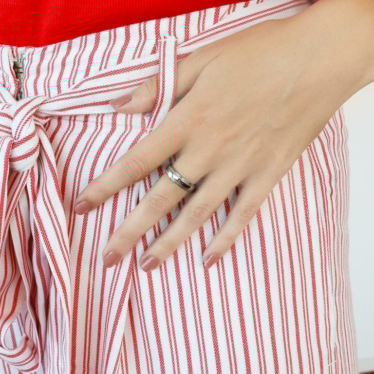 Gerecycled stainless steel liefdesring marbella dames