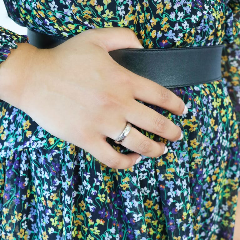 Gerecycled stainless steel dames ring