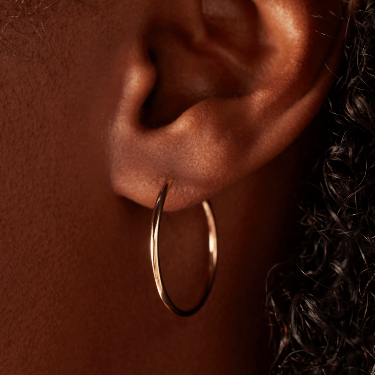 Ohrringe, 585 Gelbgold, 25 mm