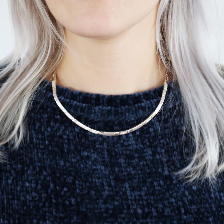 Zilveren ketting mat/glans met zirkonia