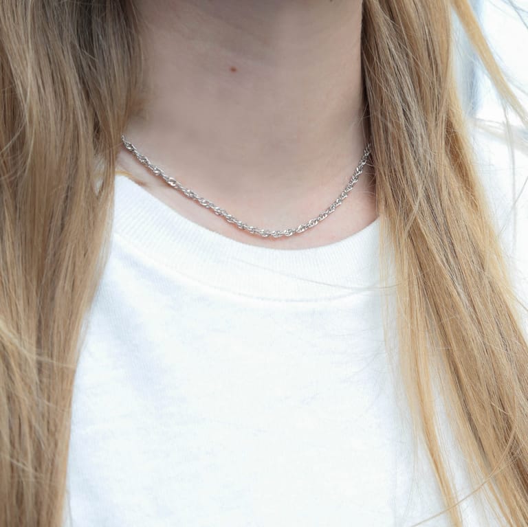 Gerecycled zilveren ketting voor dames