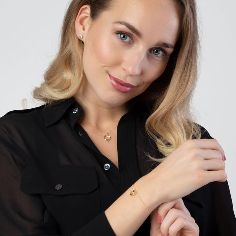 9 karaat oorknoppen hart met zirkonia voor dames