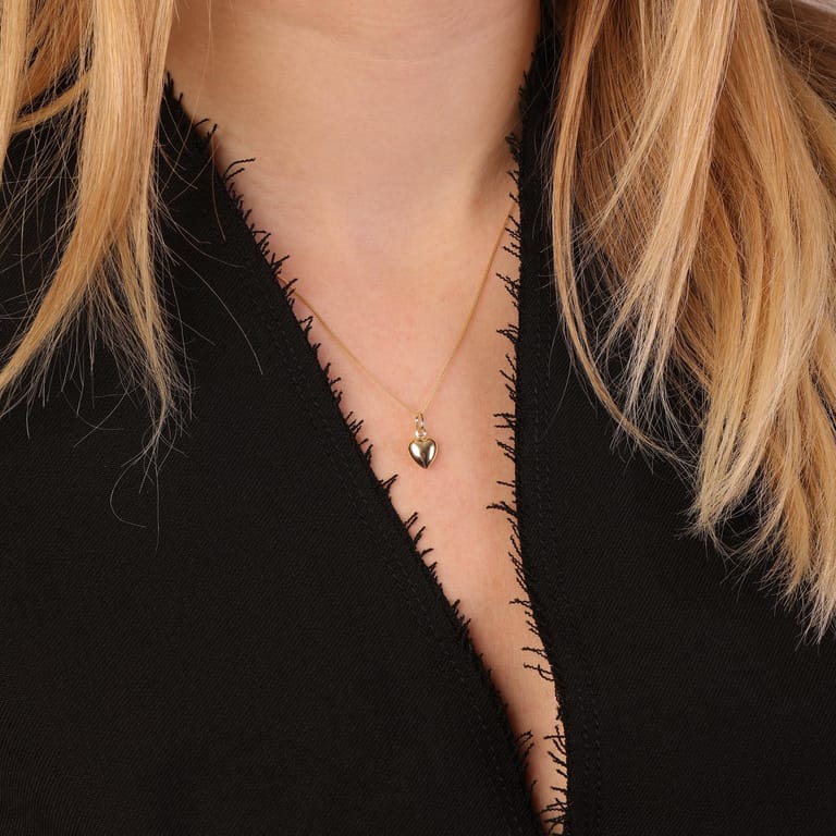 9 karaat ketting met hanger hart voor dames