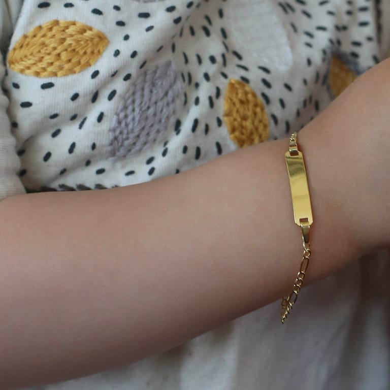 9 Karaat kinder-plaatarmband