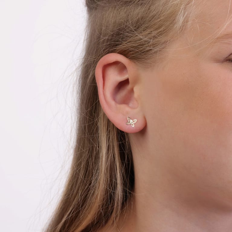 9 karaat kinderoorknoppen vlinder