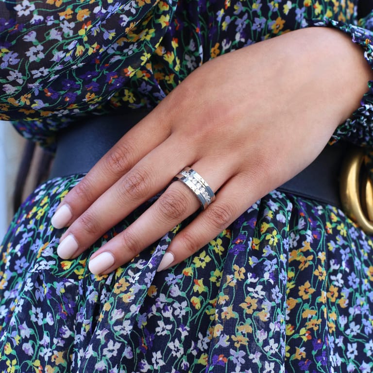 Gerecycleerd stainless steel liefdesring venice dames