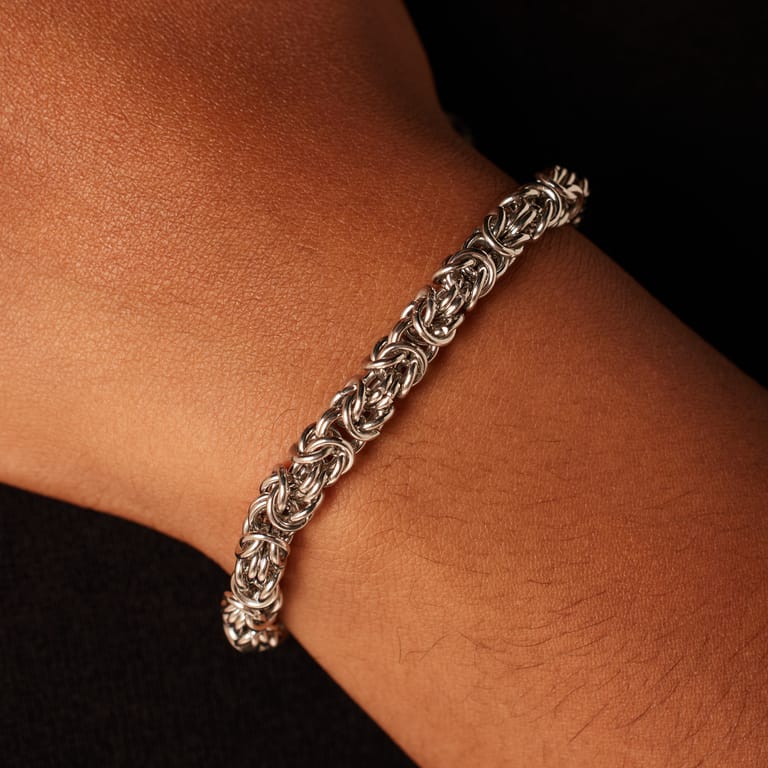 Gerecycleerd stainless steel armband koningsschakel