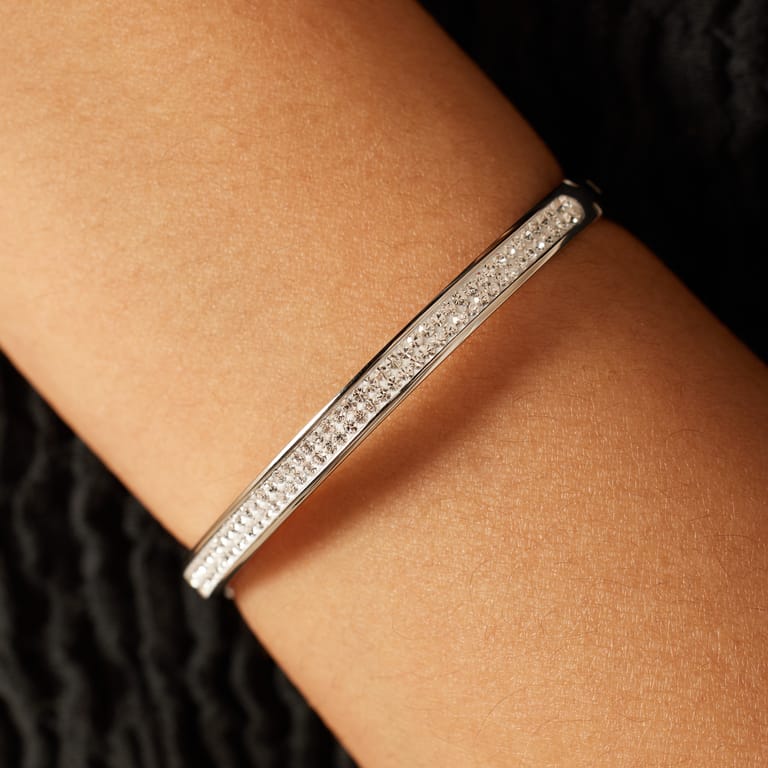 Gerecycled stainless steel kinderarmband wit kristal