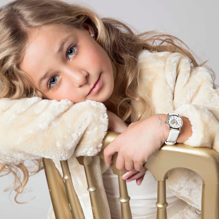 Little Miss Lovely Kinder Horloge Grijze PU leer