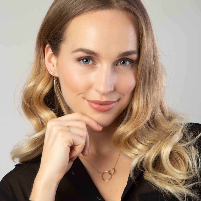 14 karaat gouden ketting met hanger cirkels voor dames