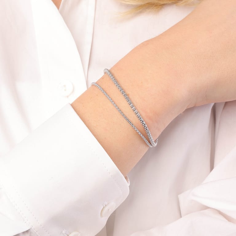 Silberarmband Popcorn 2 mm