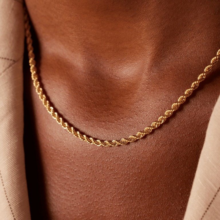 14 karaat gouden ketting koordschakel voor dames
