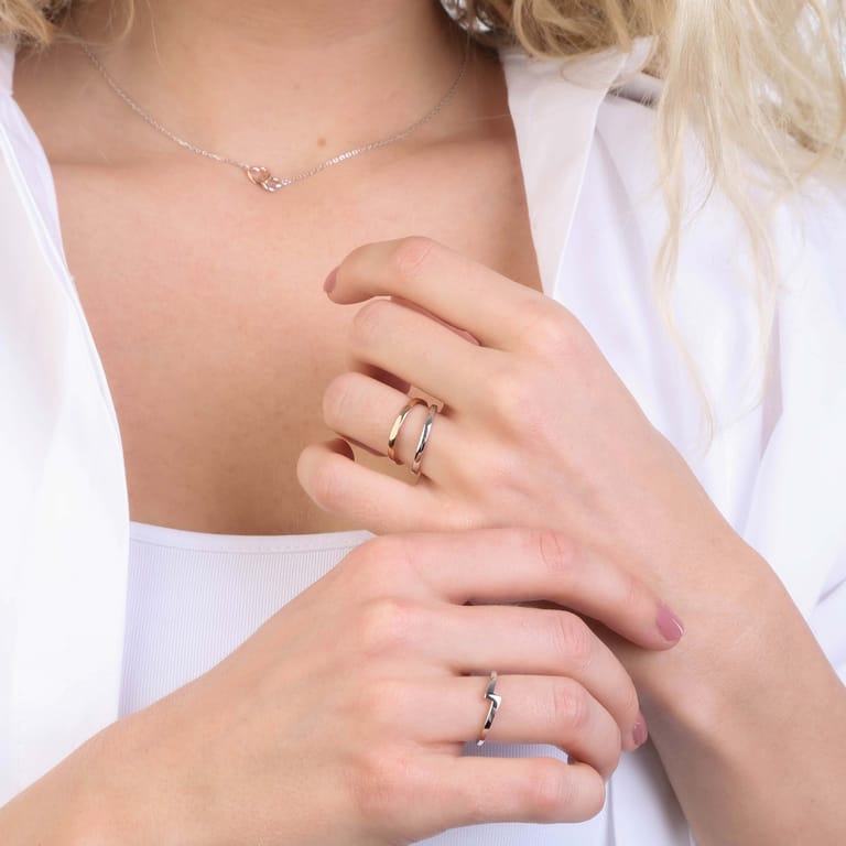 Zilveren ring rhodiumplated